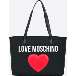 Love Moschino - Torebka. Czarne torby damskie na zakupy marki Love Moschino, z materiału, duże. W wyprzedaży za 429,90 zł.