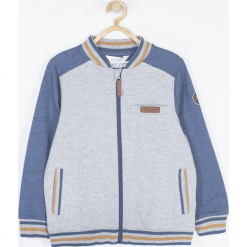 Bluza. Niebieskie bluzy chłopięce rozpinane MOTORCYCLE CLUB, z aplikacjami, z bawełny, z długim rękawem, długie. Za 85,90 zł.