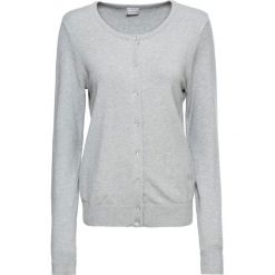 Sweter rozpinany bonprix jasnoszary melanż. Szare swetry damskie bonprix, bez wzorów, bez rękawów, bez kaptura. Za 34,99 zł.