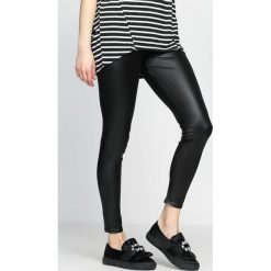 Spodnie damskie: Czarne Legginsy Diagonal Cut