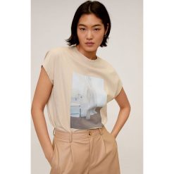 Mango - T-shirt Bodegon. Bluzki damskie Mango, m, z nadrukiem, z bawełny, casualowe, z okrągłym kołnierzem. Za 49,90 zł.