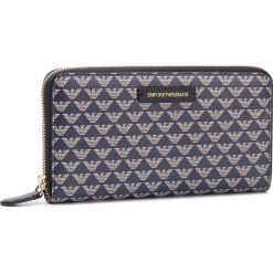 Duży Portfel Damski EMPORIO ARMANI - Y3H010 YFH1A 88634 Blu/Ecru'. Niebieskie portfele damskie Emporio Armani, bez wzorów, ze skóry ekologicznej. Za 519,00 zł.