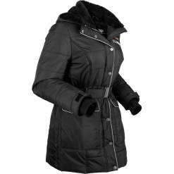 Kurtka pikowana outdoorowa bonprix czarny. Czarne kurtki damskie bonprix, s, w paski, bez kaptura. Za 269,99 zł.