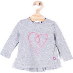 Koszulka. Szare bluzki dziewczęce bawełniane SWEET HEART, z długim rękawem. Za 19,90 zł.