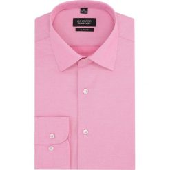 Koszula versone 1716 długi rękaw slim fit róż. Różowe koszule męskie Recman, m, bez wzorów, bez kołnierzyka, z długim rękawem. Za 139,00 zł.