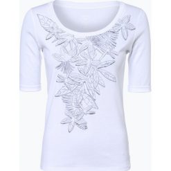 Marc Cain Collections - T-shirt damski, czarny. Czarne t-shirty damskie marki Marc Cain Collections, z nadrukiem, z dżerseju, eleganckie, bez kołnierzyka. Za 519,95 zł.