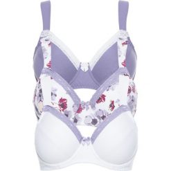Biustonosz (3 szt.) bonprix z nadrukiem + biały + lila. Białe biustonosze marki bonprix, z nadrukiem, z bawełny. Za 98,97 zł.