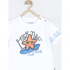 Koszulka. Białe t-shirty chłopięce SEE YA LATER, z aplikacjami, z krótkim rękawem. Za 39,90 zł.