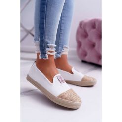 Espadryle Damskie Cross Jeans Białe DD2R4044. Białe espadryle damskie Tagless, bez wzorów, z jeansu, bez obcasa. Za 99,90 zł.