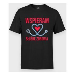 Koszulka męska Wspieram - Serce. Koszulki męskie MegaKoszulki, m, bez wzorów, z bawełny, z podwójnym kołnierzykiem, bez rękawów. Za 54,90 zł.