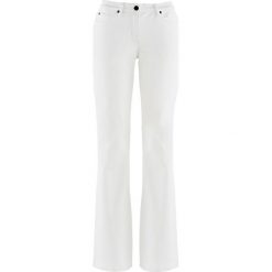 Dżinsy ze stretchem BOOTCUT, bestsellery bonprix biały. Białe jeansy damskie bonprix, z jeansu. Za 84,99 zł.