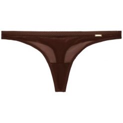 Stringi Gossard 6276. Brązowe stringi damskie Gossard, xl, bez wzorów, z elastanu. W wyprzedaży za 59,00 zł.