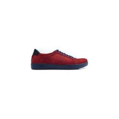 Czerwono-granatowe obuwie sportowe T110. Czerwone buty sportowe męskie Modini Moda Męska, ze skóry, bez zapięcia. Za 225,00 zł.