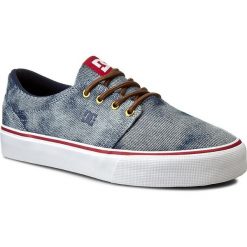 Tenisówki DC - Trase Tx Se ADYS300123 Indigo Bleached Wintage (IBV). Niebieskie półbuty męskie DC, na co dzień, bez wzorów, z gumy, eleganckie, bez zapięcia. W wyprzedaży za 219,00 zł.