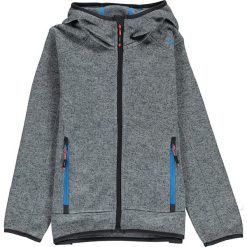 Kurtka polarowa w kolorze szarym. Szare kurtki chłopięce CMP Kids, bez wzorów, z dzianiny, bez kaptura. W wyprzedaży za 85,95 zł.