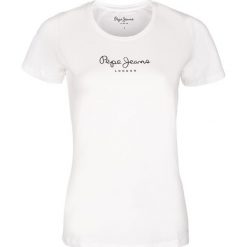 T- shirt Pepe Jeans. Białe koszulki damskie Pepe Jeans, bez wzorów, z jeansu, klasyczne, z klasycznym kołnierzykiem, bez rękawów. Za 69,00 zł.