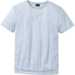 T-shirt ze specjalnym krojem na wys. brzucha bonprix jasnoniebieski. Niebieskie t-shirty męskie bonprix, s, w paski, bez kołnierzyka. Za 21,99 zł.