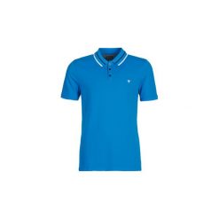 Koszulki polo z krótkim rękawem Guess CLAUD. Niebieskie koszulki męskie Guess, s, z aplikacjami, z krótkim rękawem. Za 179,10 zł.
