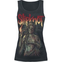 Slipknot Burn Me Away Top damski czarny. Czarne topy damskie marki Slipknot, l, z nadrukiem, z dekoltem na plecach. Za 54,90 zł.