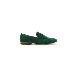 Ciemnozielone wsuwane buty męskie - loafers T116. Zielone buty wizytowe męskie Faber - Obuwie męskie, ze skóry, młodzieżowe. Za 225,00 zł.
