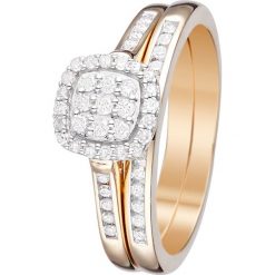 Złoty pierścionek z diamentami. Żółte pierścionki damskie Diamond & Co, z diamentem, złote. W wyprzedaży za 1385,95 zł.