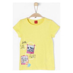 S.Oliver T-Shirt Dziewczęcy 104 - 110 Żółty. Żółte bluzki dziewczęce marki S.Oliver, z nadrukiem, z bawełny. W wyprzedaży za 39,00 zł.