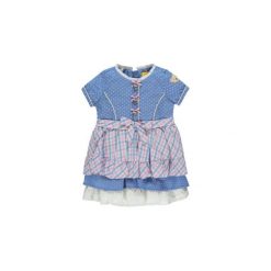 Steiff Girls Dirndl - Gr.Moda (6 - 24 miesięcy ). Niebieskie sukienki niemowlęce Steiff, z aplikacjami, z elastanu, bez rękawów. Za 199,00 zł.