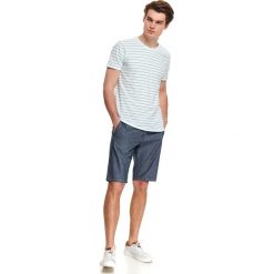 T-shirt w paski. Zielone t-shirty męskie Top Secret, na lato, m, w paski, z bawełny, klasyczne, z okrągłym kołnierzem, krótkie. W wyprzedaży za 29,99 zł.