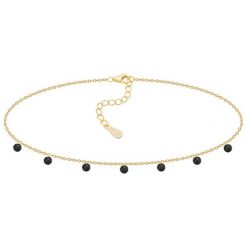 Pozłacany choker z cyrkoniami - (D)35 cm. Żółte naszyjniki damskie Alicja&Maria, z cyrkonią, srebrne. W wyprzedaży za 74,95 zł.