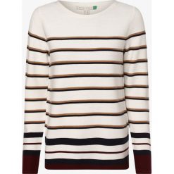Esprit Casual - Sweter damski, beżowy. Brązowe swetry damskie Esprit Casual, xxl, w paski, z bawełny, casualowe, bez rękawów, bez kaptura. Za 99,95 zł.