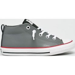 Converse - Trampki dziecięce. Szare trampki chłopięce Converse, bez wzorów, z materiału, z okrągłym noskiem, na sznurówki. W wyprzedaży za 129,90 zł.