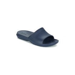 Klapki Crocs Classic Slide. Niebieskie klapki damskie Crocs, bez wzorów, bez obcasa. Za 71,20 zł.