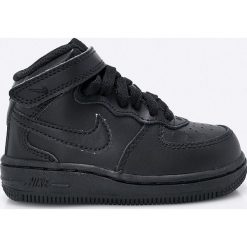 Nike Kids - Buty dziecięce Force 1 Mid. Czarne trampki chłopięce Nike Kids, bez wzorów, ze skóry, sportowe, bez zapięcia. W wyprzedaży za 129,90 zł.