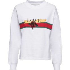 Bluza z nadrukiem bonprix biały z nadrukiem. Białe bluzy rozpinane damskie bonprix, z nadrukiem. Za 74,99 zł.