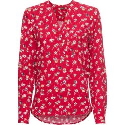Bluzka z dekoltem w serek bonprix ciemnoczerwony w kwiaty. Czerwone bluzki damskie marki bonprix, w kwiaty, eleganckie, z dekoltem w serek. Za 74,99 zł.