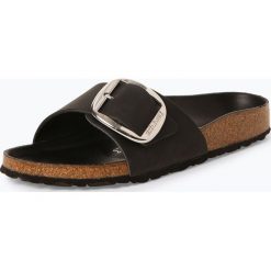 Birkenstock - Sandały damskie ze skóry – Madrid Big Buckle, czarny. Czarne sandały damskie Birkenstock, w paski, ze skóry, eleganckie, bez obcasa, z paskami. Za 379,95 zł.