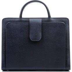 Skórzana aktówka damska PAOLO PERUZZI GA154 granatowa - Granatowy. Niebieskie aktówki damskie Paolo Peruzzi, w paski, ze skóry, eleganckie, bez dodatków. Za 429,99 zł.
