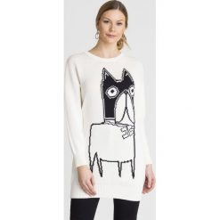 SWETER ELISABETTA FRANCHI. Białe swetry damskie Elisabetta Franchi, bez wzorów, z bawełny, bez rękawów, bez kaptura. Za 719,00 zł.