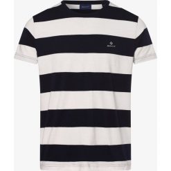 Gant - T-shirt męski, beżowy. Brązowe t-shirty męskie GANT, m, w paski, z bawełny, bez kołnierzyka. Za 179,95 zł.