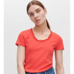 T-shirt z bawełny organicznej - Czerwony. Czerwone t-shirty damskie Reserved, s, bez wzorów, z bawełny, bez kołnierzyka. W wyprzedaży za 15,99 zł.