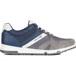 Sneakersy w kolorze niebiesko-szarym. Szare trampki męskie Geox Adult, na sznurówki. W wyprzedaży za 204,95 zł.
