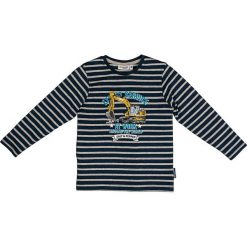 Koszulka "Construction" w kolorze szaro-czarnym. Szare t-shirty chłopięce Salt and Pepper, w paski, z bawełny, z długim rękawem. W wyprzedaży za 37,95 zł.