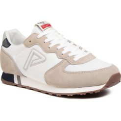 Sneakersy PEPE JEANS - Klein Archive Summ PMS30610 Factory White 801. Brązowe sneakersy męskie Pepe Jeans, bez zapięcia. W wyprzedaży za 229,00 zł.