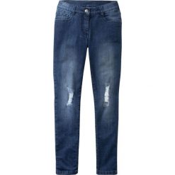 Dżinsy SKINNY bonprix ciemnoniebieski "stone". Spodnie dziewczęce bonprix. Za 49,99 zł.