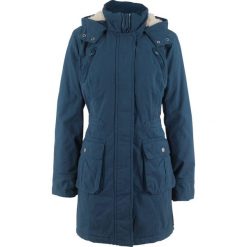 Parka bawełniana ocieplana bonprix ciemnoniebieski. Niebieskie parki damskie bonprix, bez wzorów, z bawełny, bez kaptura. Za 239,99 zł.