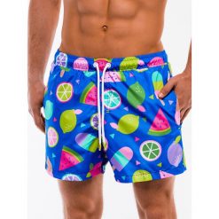 Kąpielówki męskie W144 - niebieskie. Niebieskie kąpielówki męskie Ombre Clothing, m, bez wzorów. Za 24,99 zł.