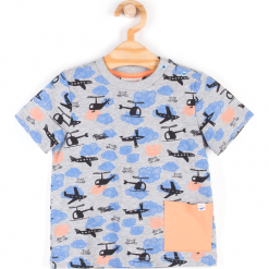 Koszulka. Szare t-shirty chłopięce AIRCREW, z nadrukiem, z elastanu, z krótkim rękawem. Za 29,90 zł.