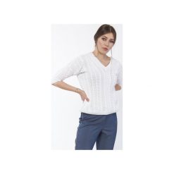 SWETER Z WARKOCZAMI, SWE117. Brązowe swetry damskie marki Lanti, l, bez wzorów, z bawełny, klasyczne, bez rękawów, bez kaptura. Za 177,00 zł.