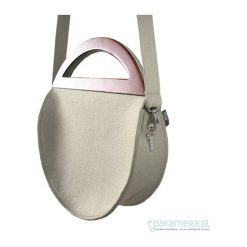 Torebki klasyczne damskie: Round Glamour Beige+pasek