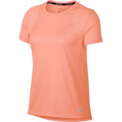 Nike W Run Top SS Tee 890353-827. Pomarańczowe topy damskie Nike, m, bez wzorów, z poliesteru, bez kołnierzyka. W wyprzedaży za 79,99 zł.